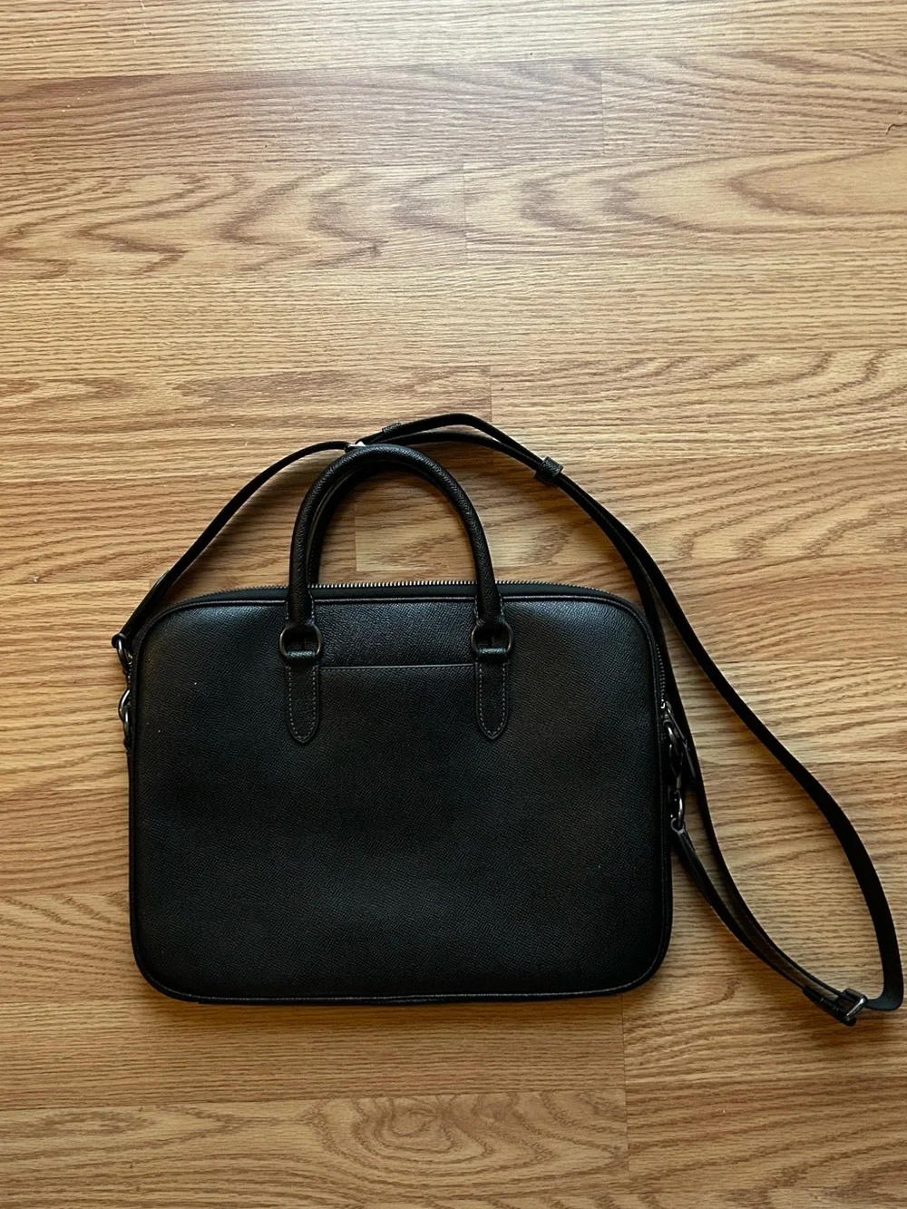 COACH Men Black Liam Compact Brief Bag - Picture 3 of 7